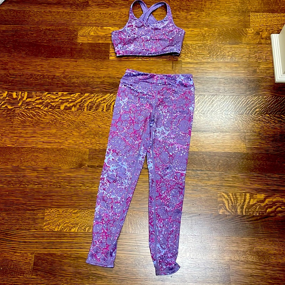 Zella girls size M 8/10 sports leggings and bra